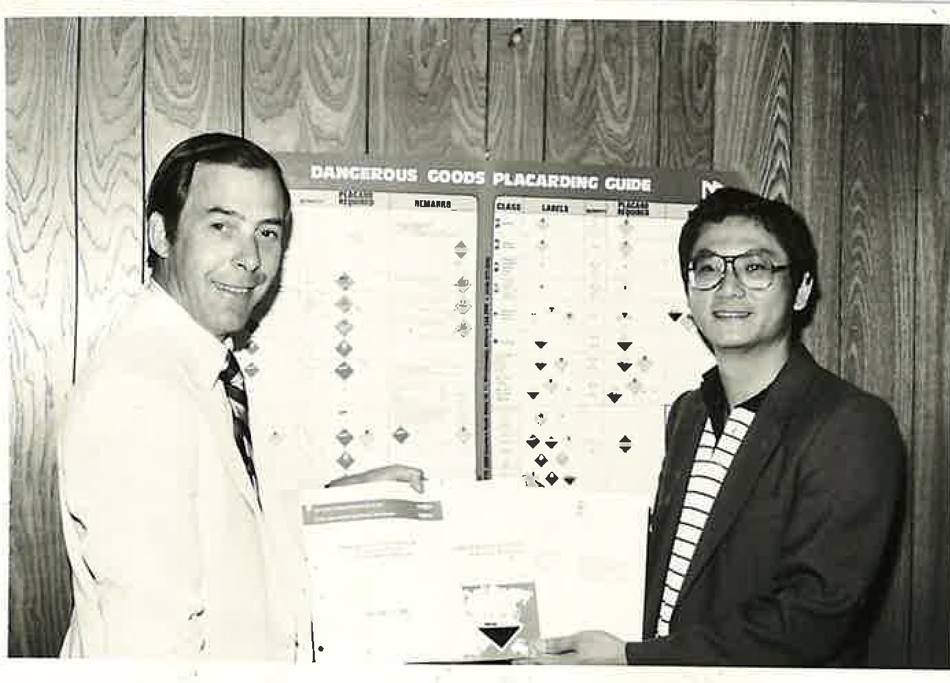 Bobby Monette with a colleague at the Dangerous Goods Placarding Guide