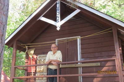 Bobby at Huron Hut, Weredale Camp for Boys.
