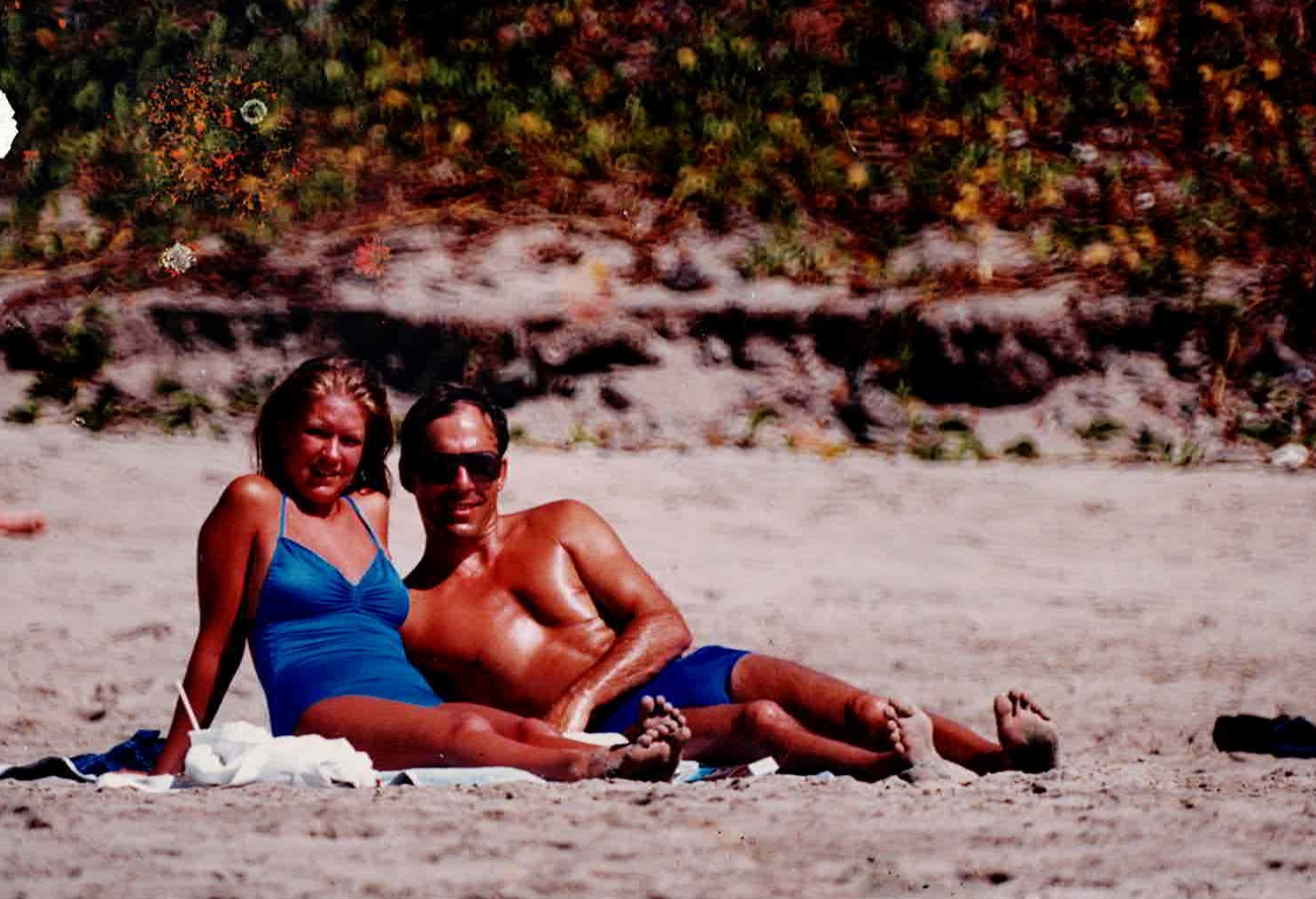 Debbie and me on the beach in Mexico