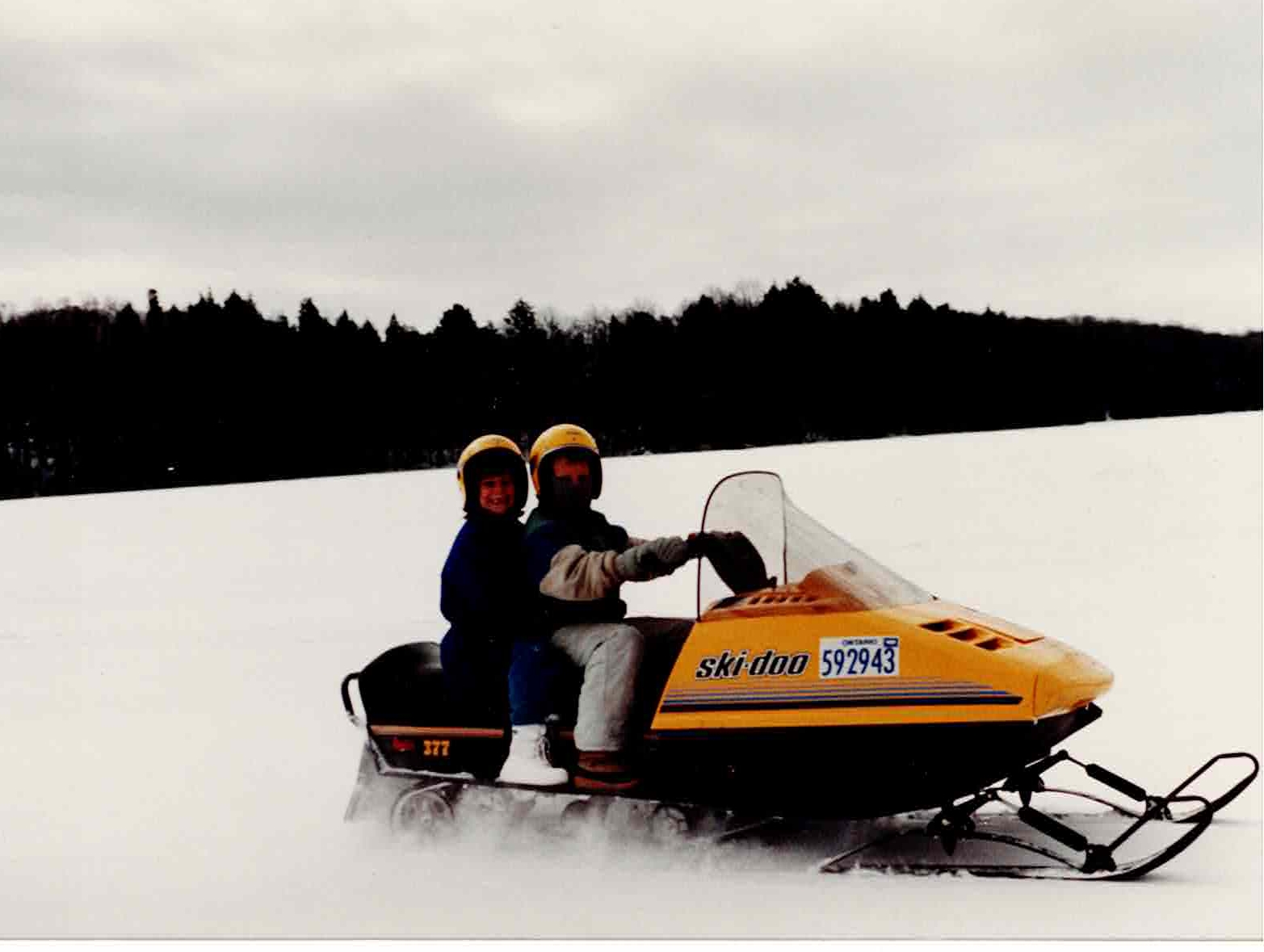 Dawn and Greg on the Ski-Doo, 1986