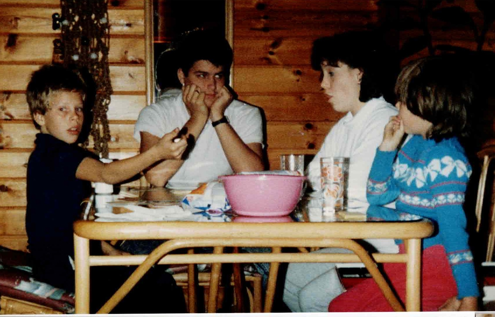 At the cottage table, 1986